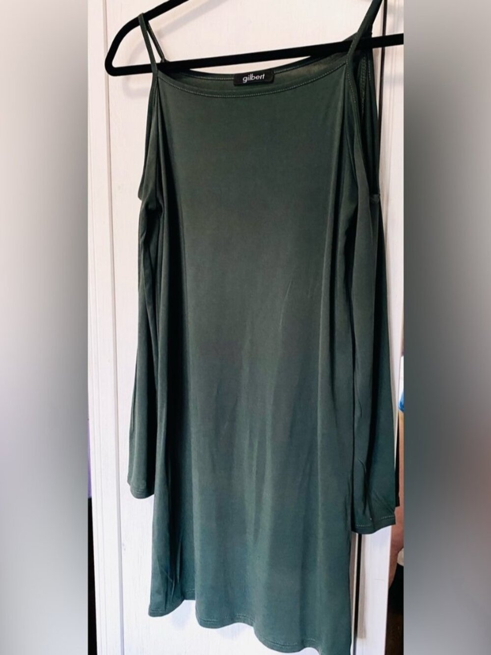 GILBERT Cold Shoulder Casual Dress in Green - Picture 3 of 13